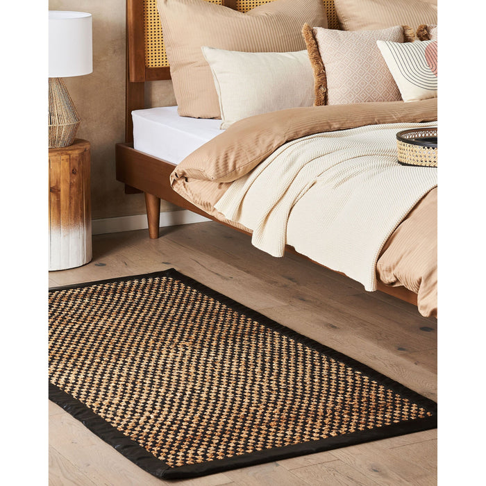 Beliani-GERCE-Laagpolig vloerkleed-Zwart|Beige-80 x 150 cm-Jute