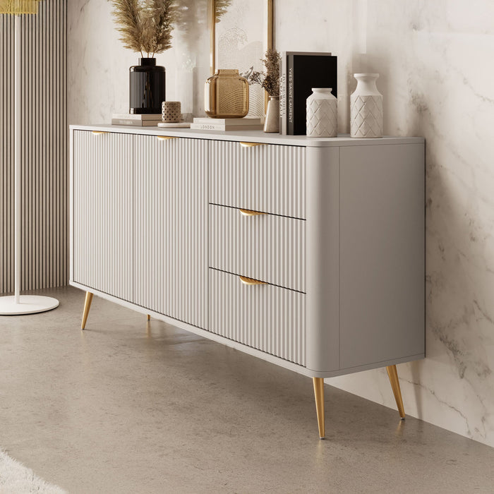 Meubella - Dressoir Lima - Beige - 163 cm