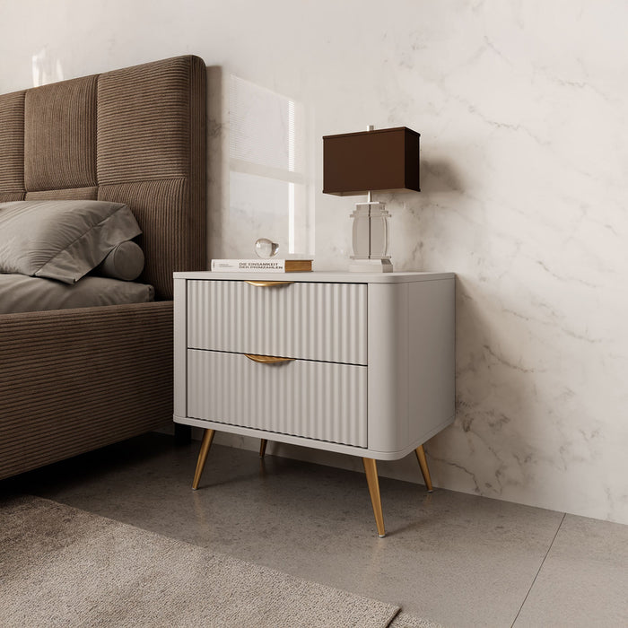 Meubella - Nachtkastje Lima - Beige - 63 cm