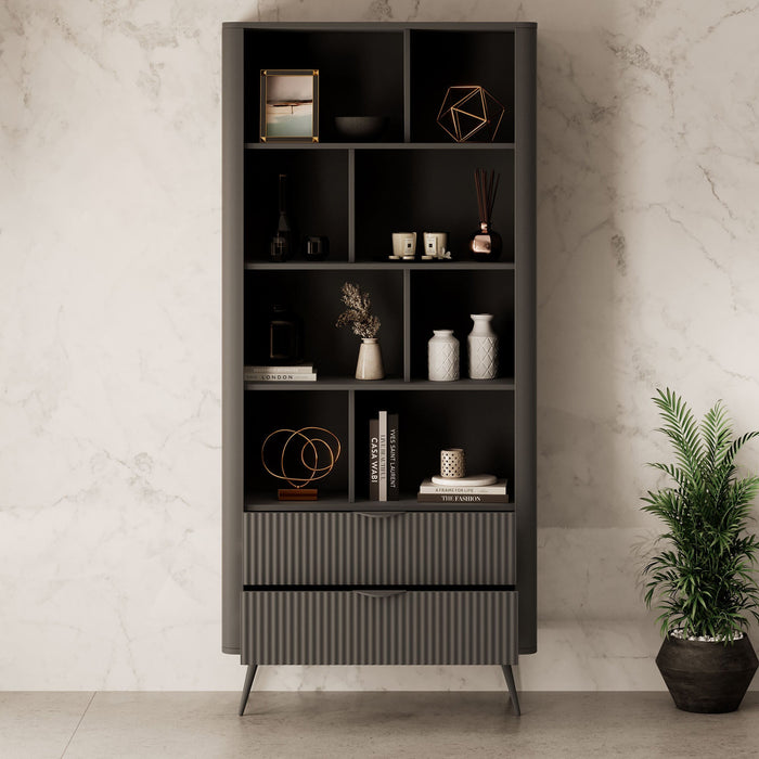 Meubella - Boekenkast Lima - Zwart - 88 cm