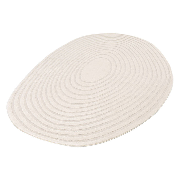 sweeek - Binnentapijt in de vorm van een kiezelsteen met crèmekleurig