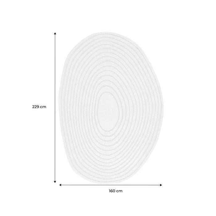 sweeek - Binnentapijt in de vorm van een kiezelsteen met crèmekleurig