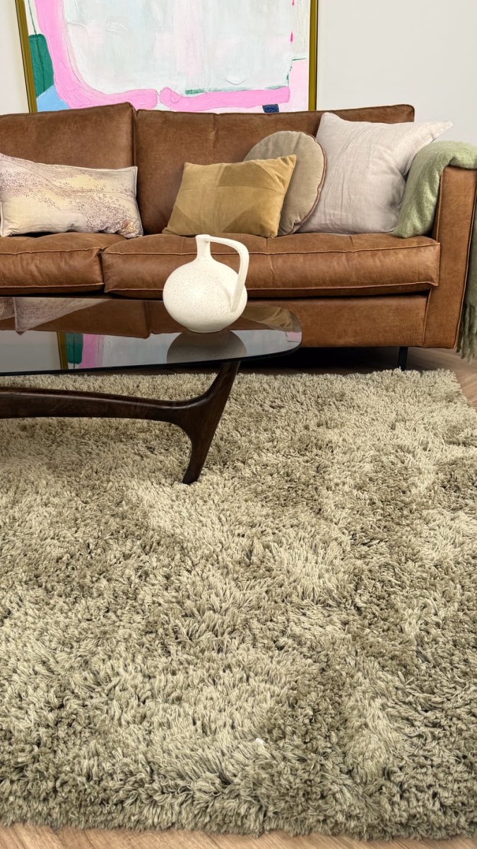 Hoogpolig vloerkleed Pilo groen polyester Interieur05 - 160 x 230 cm