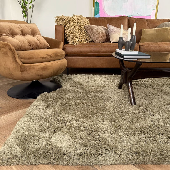 Hoogpolig vloerkleed Pilo groen polyester Interieur05 - 160 x 230 cm