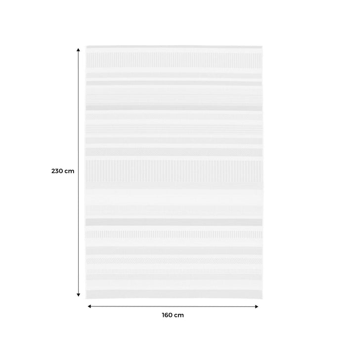 sweeek - Binnen-|buitentapijt, vintage lineair patroon in crème, beige