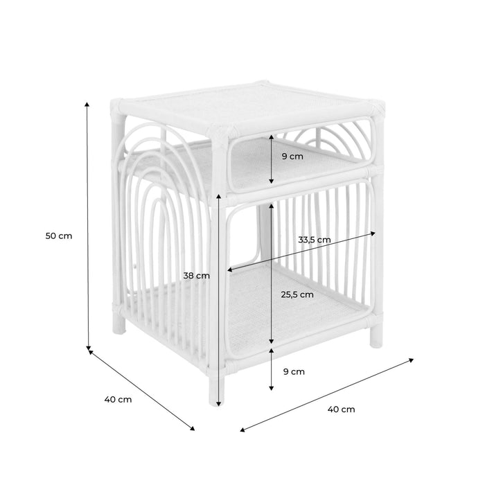 sweeek - Rieten nachtkastje 1 plank 1 nis