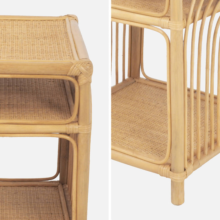 sweeek - Rieten nachtkastje 1 plank 1 nis