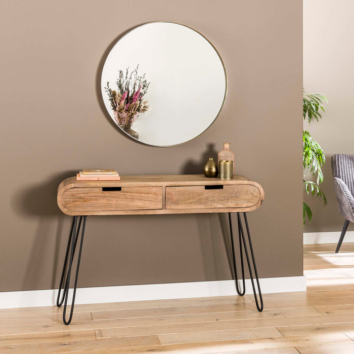 Giga Meubel - Kaptafel Naturel Hout - 120x30x76cm - Barrel