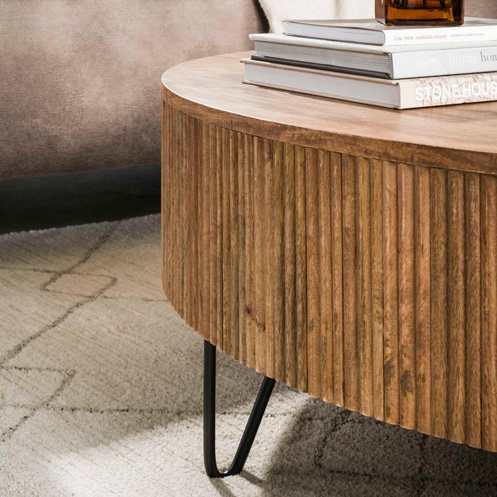 Giga Meubel - Salontafel Zand Mangohout - 120x120x38cm - Wave