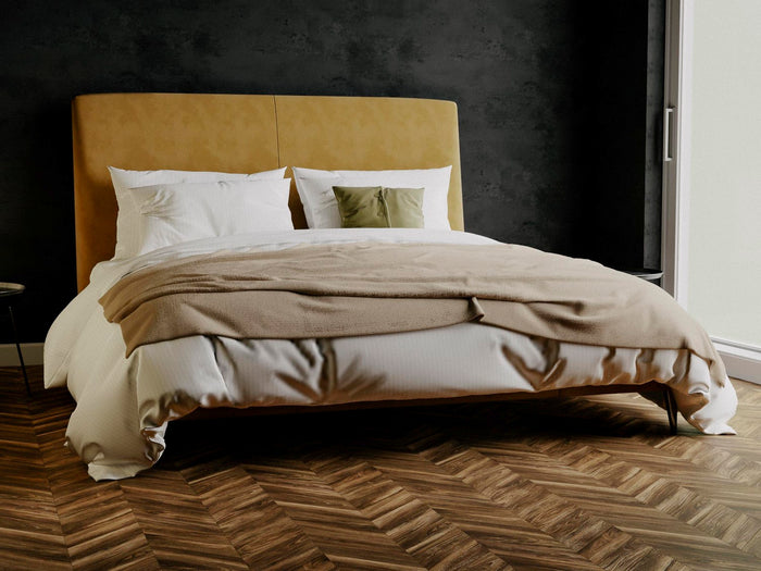 Yellow Lucinde Bedsprei Plaid Katoen - chateau sand