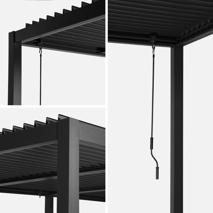 sweeek - Pergola met lamellendak, staal en alminium, verstelbare
