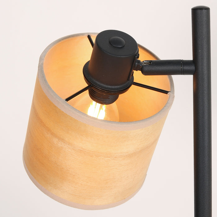Mexlite - vloerlamp - Bambus - zwart - bamboe - Ø 28cm - E14 - 3670ZW