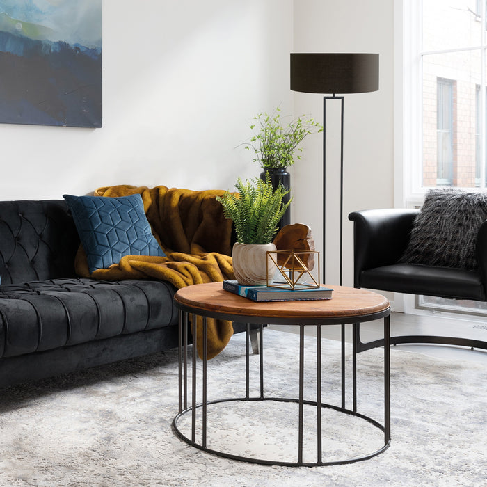 Steinhauer - vloerlamp - Stang - zwart - linnen metaal - Ø 50cm - E27