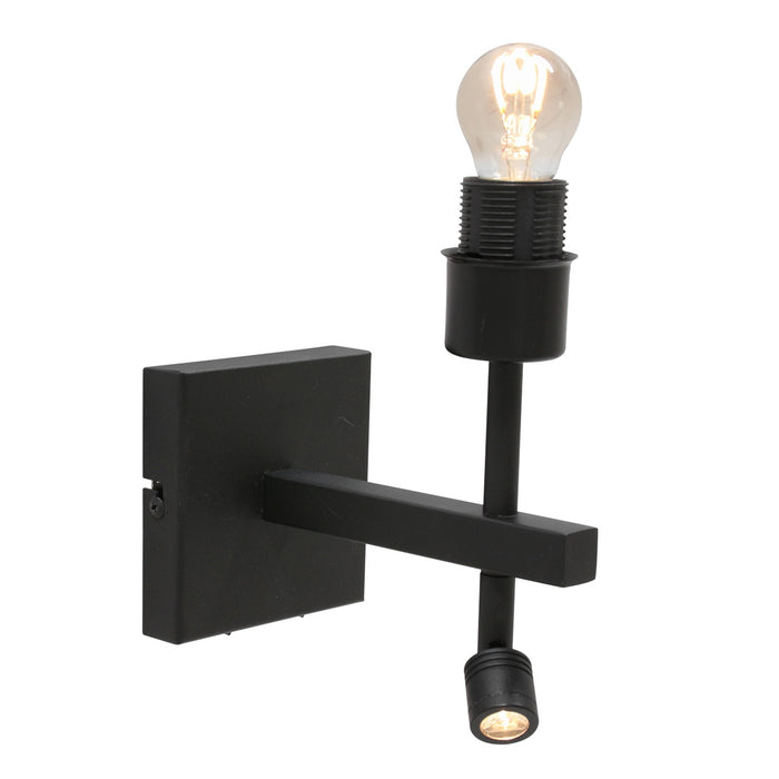 Steinhauer - wandlamp - Stang - zwart - bamboe metaal - bedlampje -