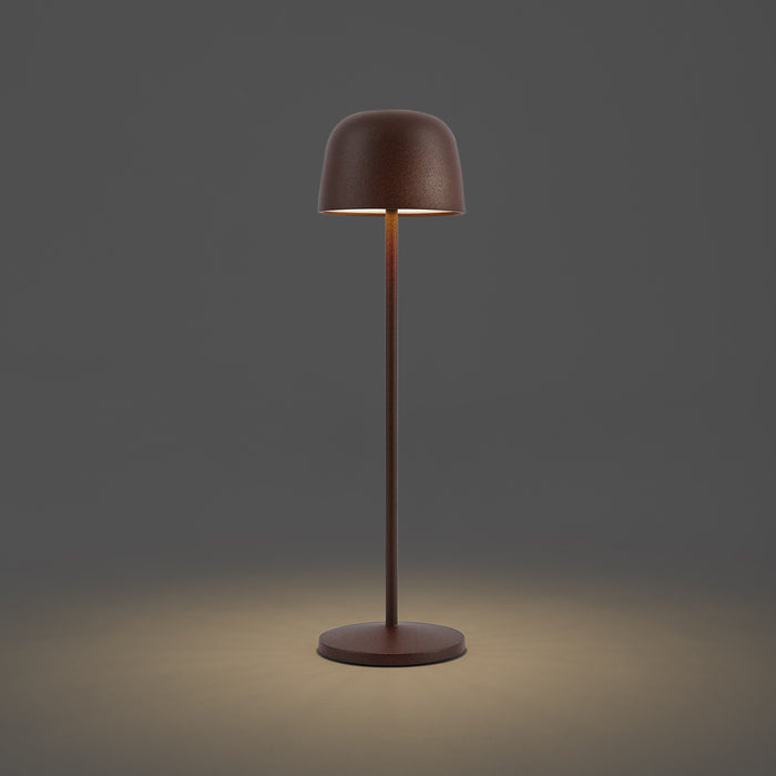 QAZQA Tafellamp roestbruin incl. LED oplaadbaar met laadstation IP65