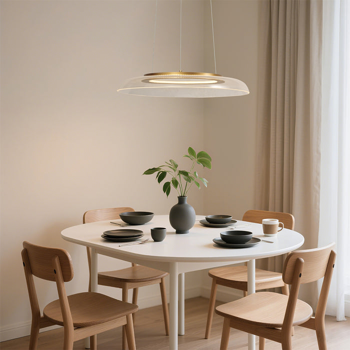 QAZQA Design hanglamp goud en transparant 3-staps dimbaar - Scacrylic