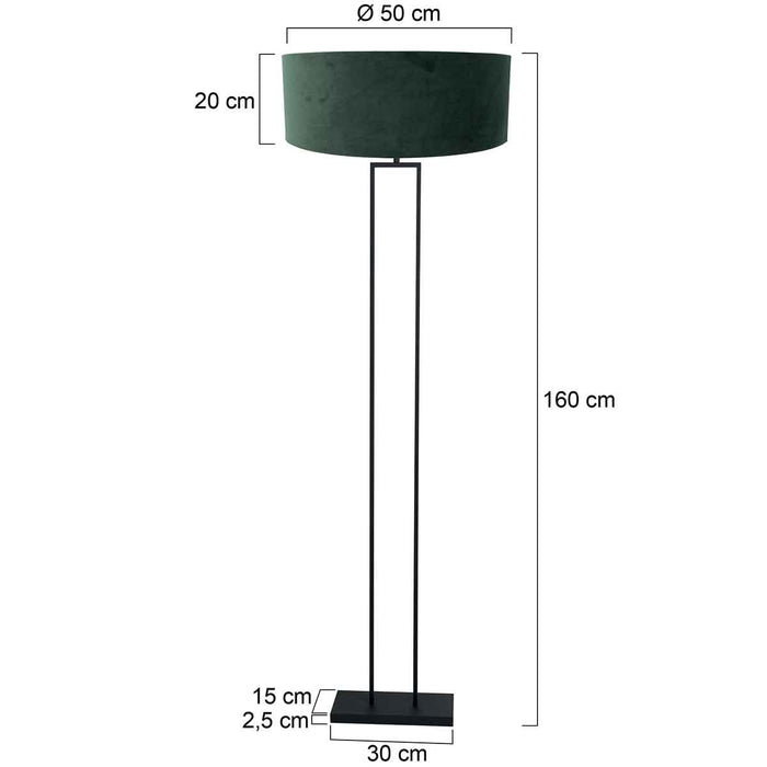 Steinhauer - vloerlamp - Stang - zwart - metaal velours stof - Ø 50cm
