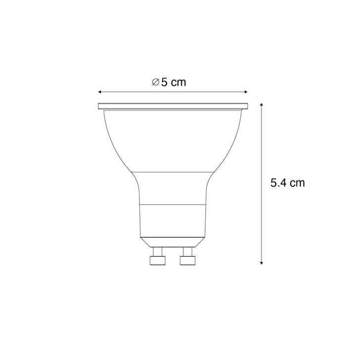 LUEDD GU10 50mm dimbare LED lamp helder 2.5W 450 lm 6500K