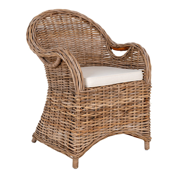 House Nordic - Tuinset Grijs|Naturel Rotan - 120x120x88cm - Larisa