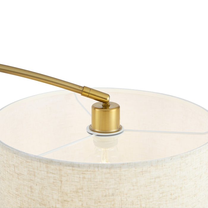 QAZQA Moderne booglamp messing met beige kap - Vinossa