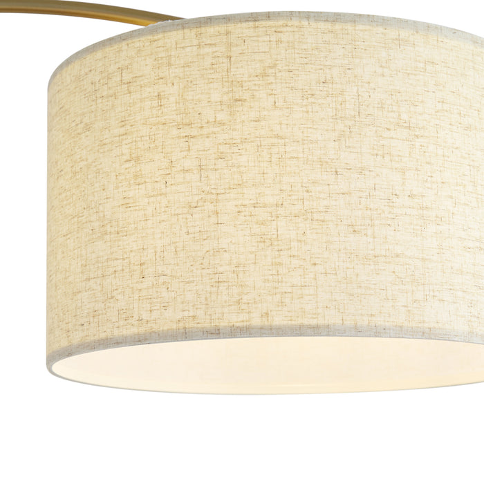 QAZQA Moderne booglamp messing met beige kap - Vinossa