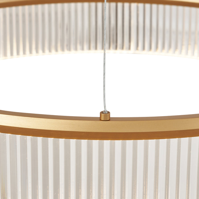 QAZQA Moderne hanglamp messing 78cm incl. LED 3-staps dimbaar -