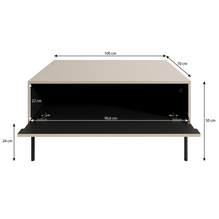 Meubella - Salontafel Timoteo - Beige - 100 cm