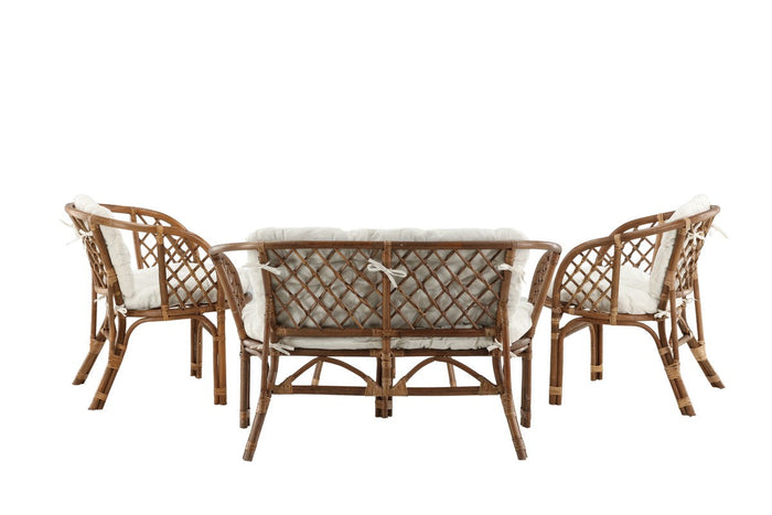 Rebellenclub Fresco Loungeset - Walnoot Rattan