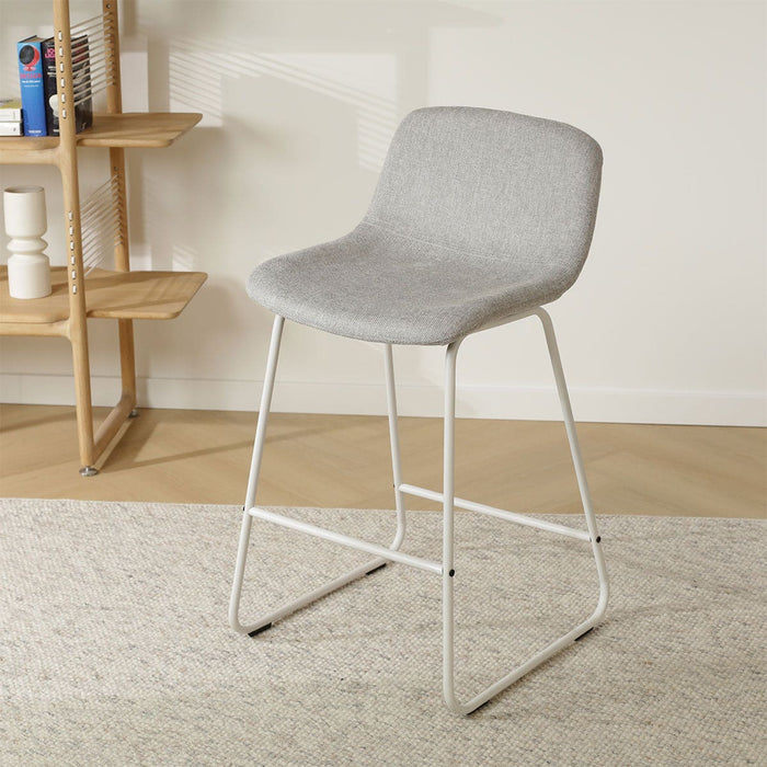 Nolon Nino-Mats Barkruk Lichtgrijs - Wit Onderstel - 75 cm