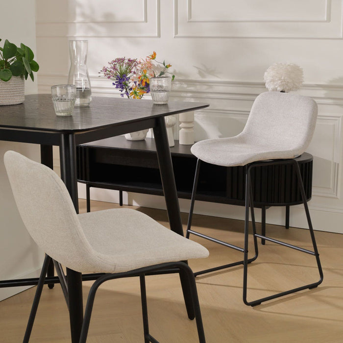 Nolon Nino-Mats Barkruk Beige - Zwart Onderstel - 65 cm