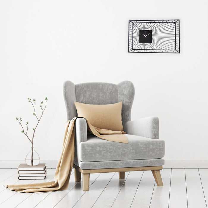 NeXtime - Grote Wandklok 70x45x15cm-Stil-Zwart-Metaal-NeXtime "Vasco"