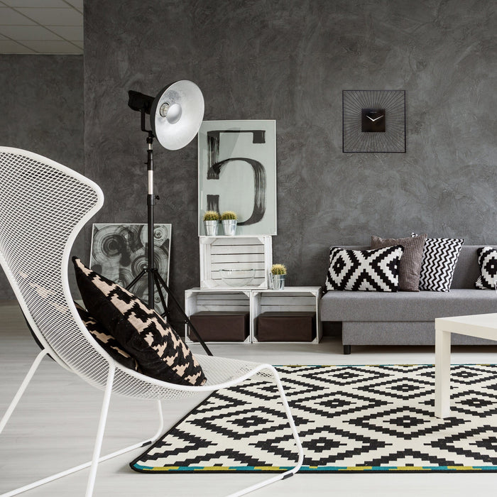 NeXtime - Wandklok 45x45x15cm-Stil-Zwart-Metaal-NeXtime "Vasco Square"