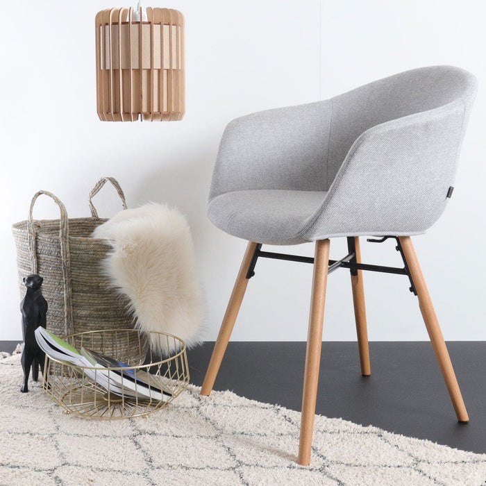 Nolon Nena-Otis Eetkamerstoelen Set van 2 - Lichtgrijs - Houten Poten