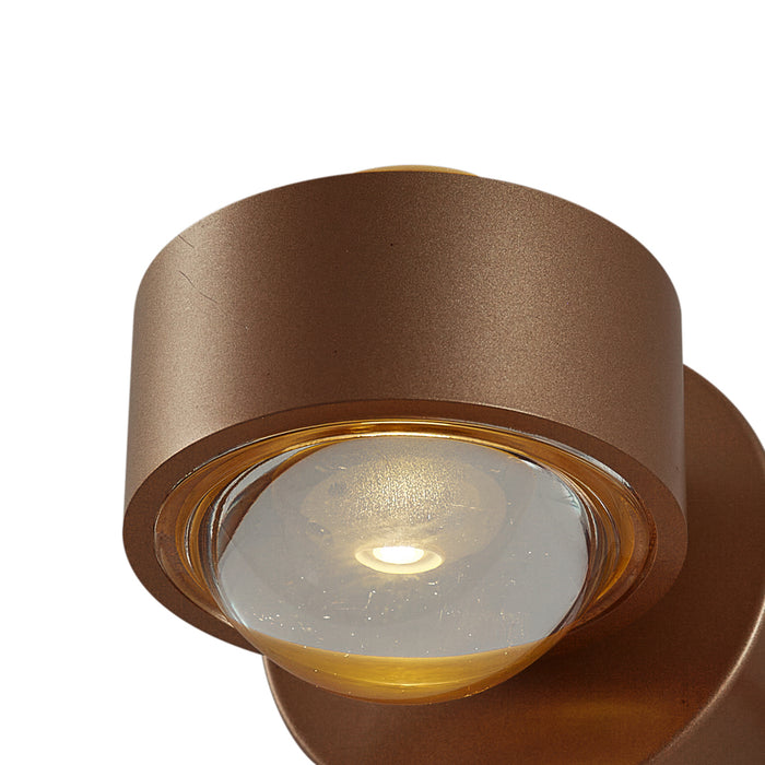 QAZQA Design wandlamp donker brons incl. LED IP44 - Lens