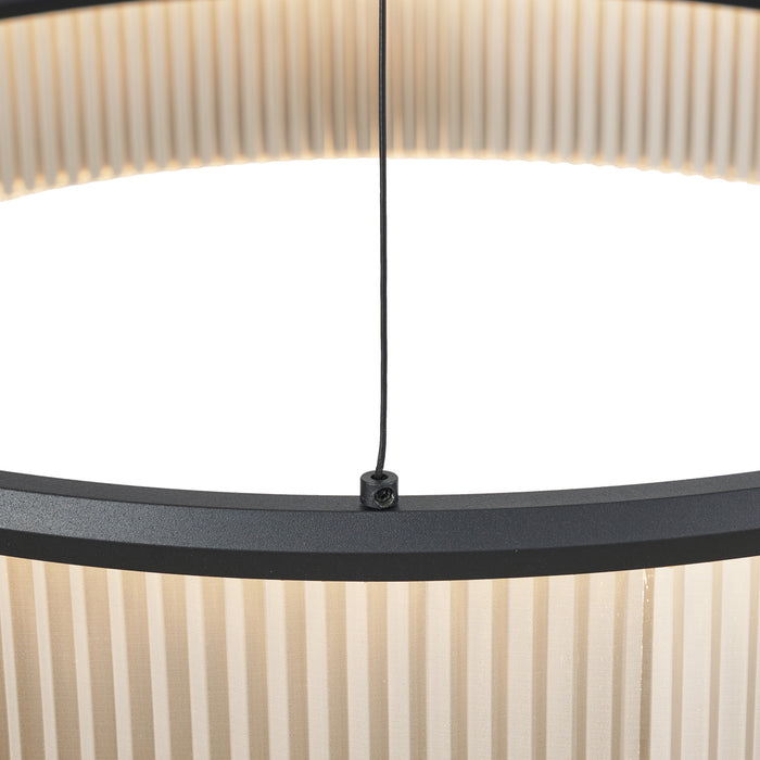 QAZQA Moderne hanglamp zwart 59cm incl. LED 3-staps dimbaar - Anello