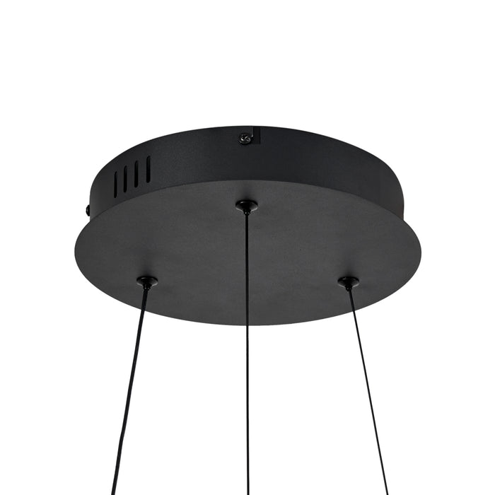 QAZQA Moderne hanglamp zwart 59cm incl. LED 3-staps dimbaar - Anello