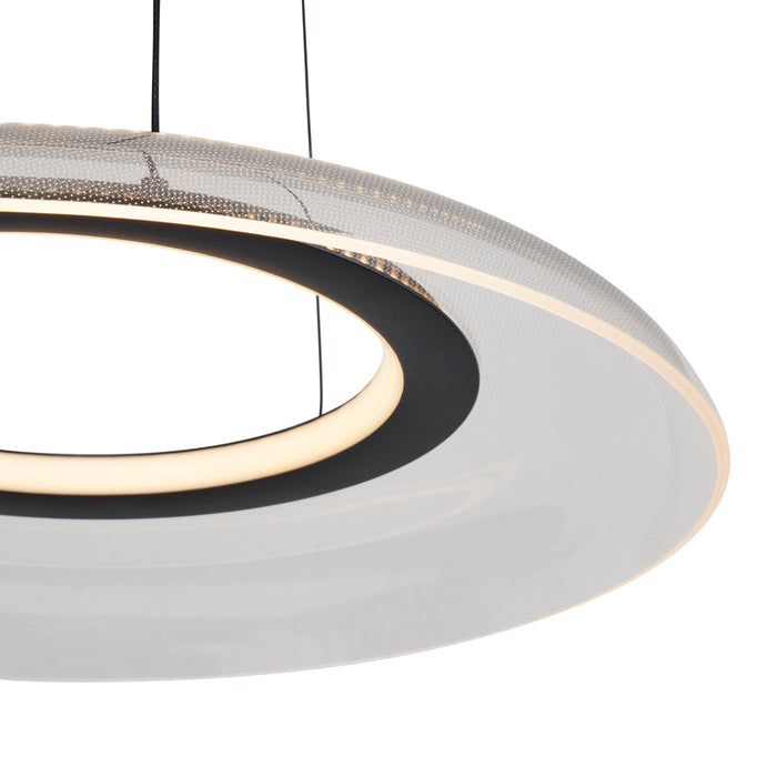 QAZQA Design hanglamp zwart en transparant 3-staps dimbaar -