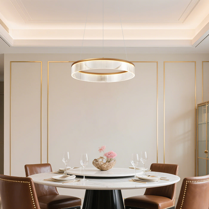 QAZQA Moderne hanglamp messing 59cm incl. LED 3-staps dimbaar -