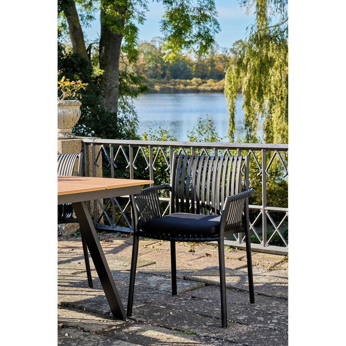 House Nordic - Tuinstoel Zwart - Tulsa - Set van 4