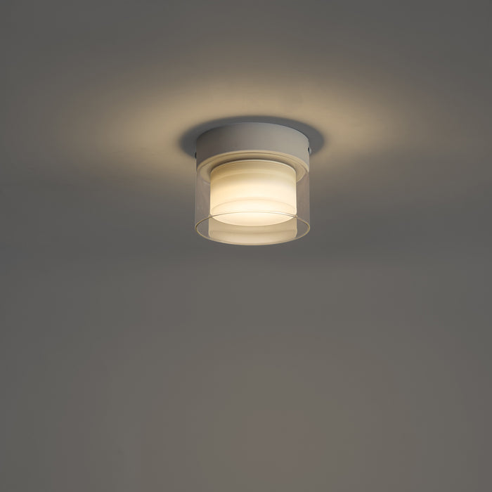 QAZQA Moderne plafondlamp wit met helder glas - Puck