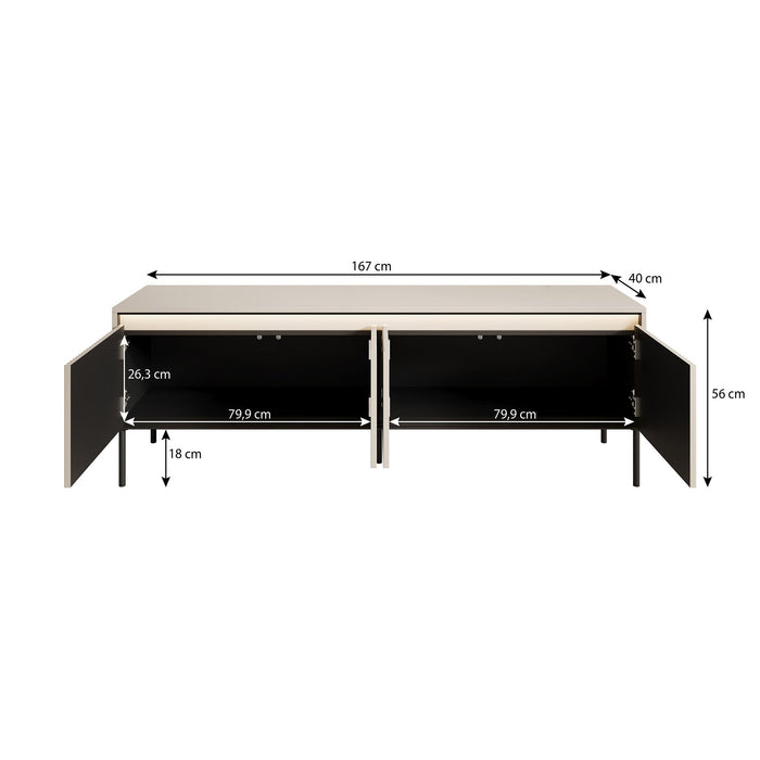 Meubella - TV-Meubel Timoteo - Beige - 167 cm