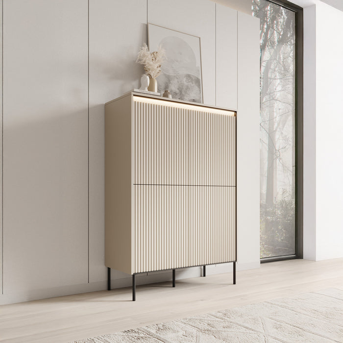 Meubella - Dressoir Timoteo - Beige - 98 cm - Hoog