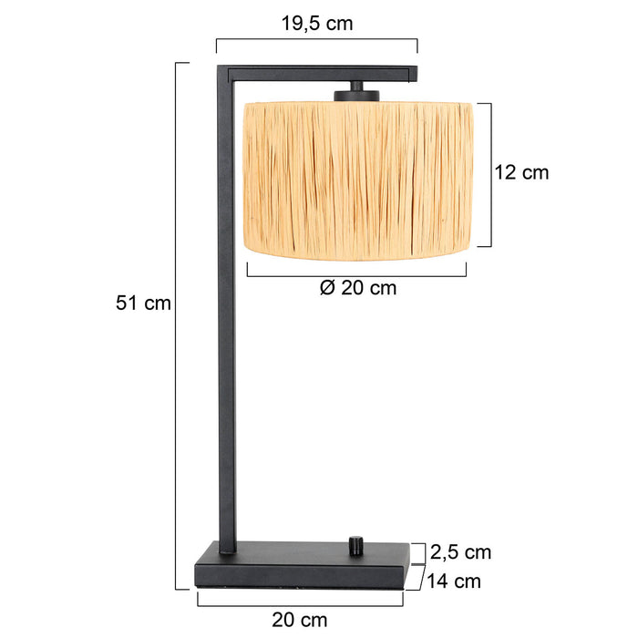 Steinhauer - tafellamp - Stang - zwart - gras metaal - schemerlamp -