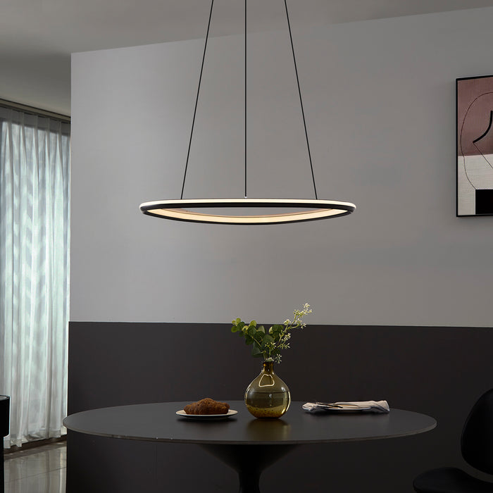 QAZQA Design hanglamp zwart 3-staps dimbaar - Organico