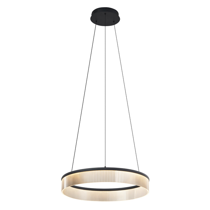 QAZQA Moderne hanglamp zwart 59cm incl. LED 3-staps dimbaar - Anello