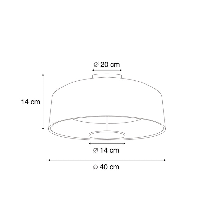 QAZQA Moderne plafondlamp beige stof incl. LED 3-staps dimbaar -