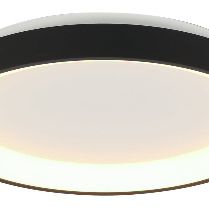 Steinhauer - plafonniere - Ringlede - zwart - kunststof - Ø 38cm -