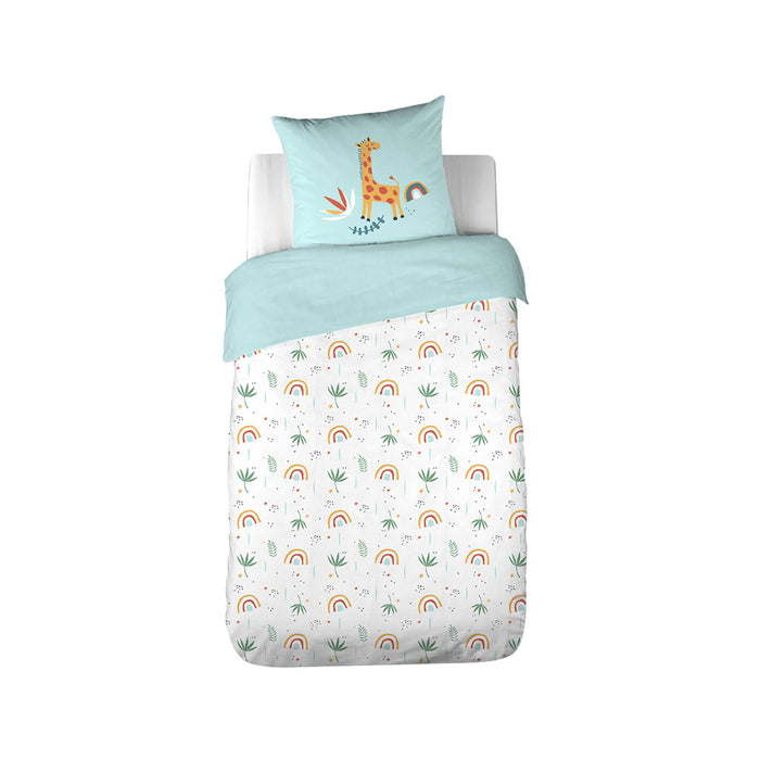 sweeek - Katoenen omkeerbaar beddengoedset savanne | regenboog 1