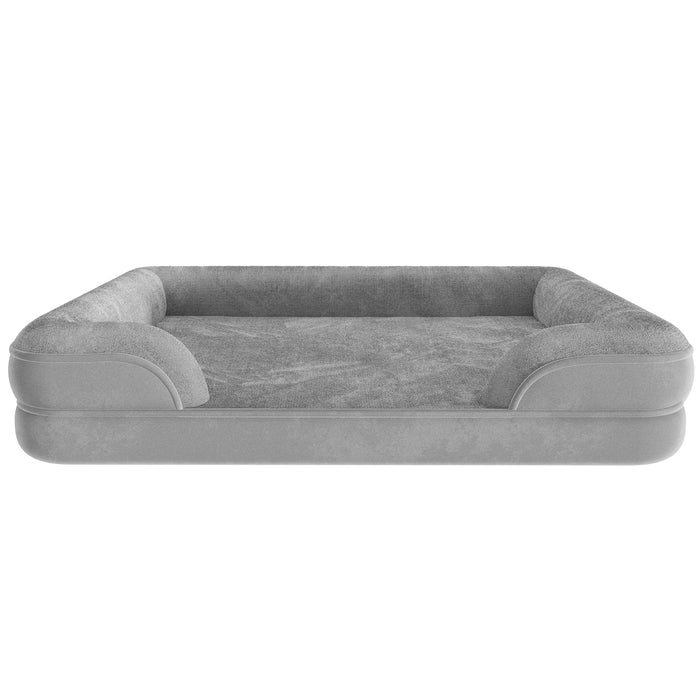 tectake® Orthopedisch hondenbed Kimba met hoge rand - Grijs