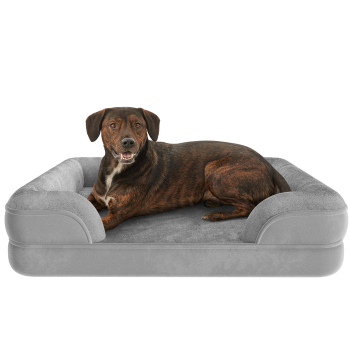 tectake® Orthopedisch hondenbed Kimba met hoge rand - Grijs